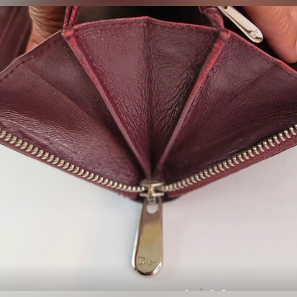 Dior Bordeaux Trotter Patent Leather Long Zippy Wallet COA - Picture 13 of 16